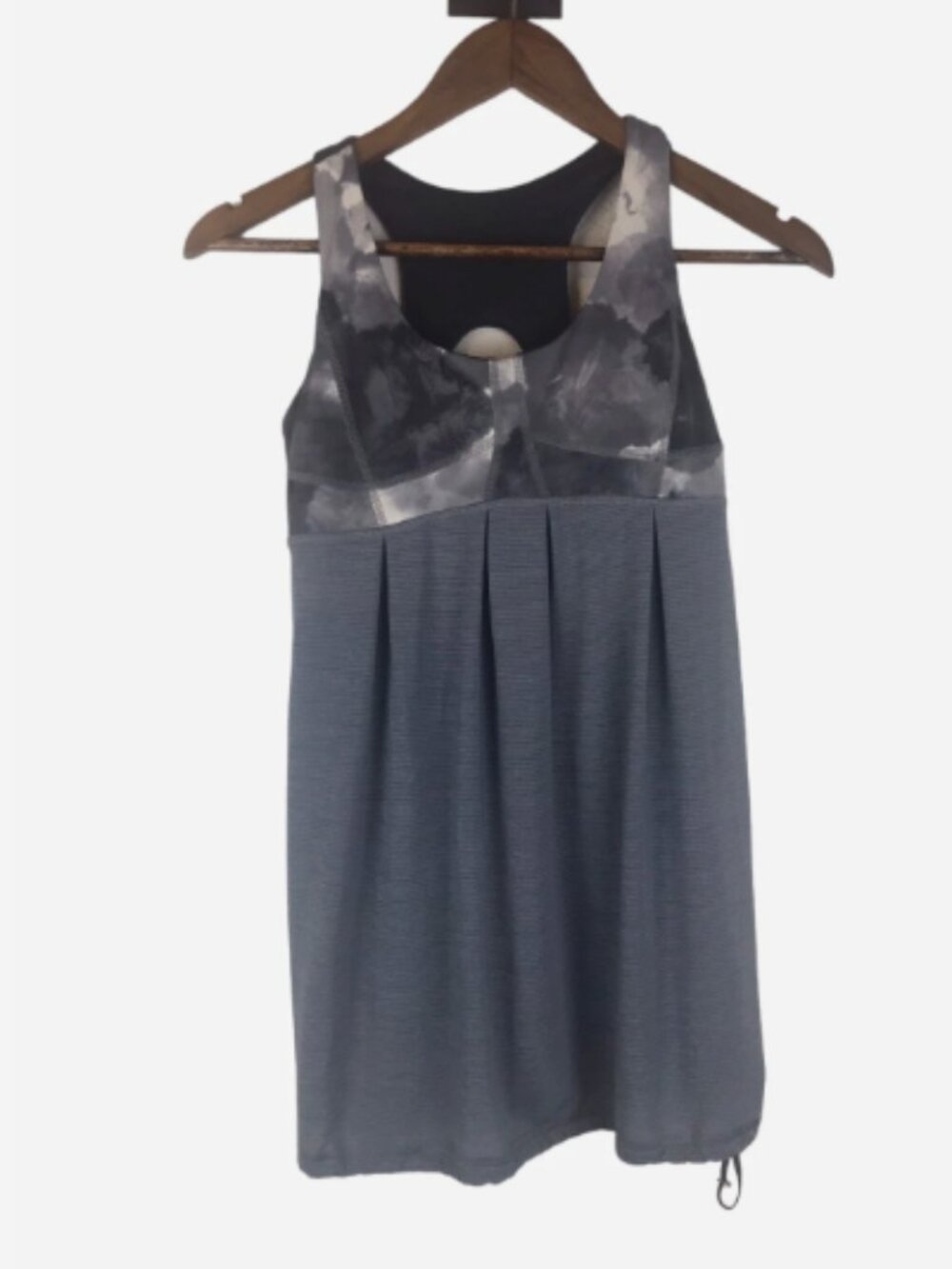 Lululemon Tank Womens Size 6 Run Your Heart Out Blurred Grey/White Boho Preppy